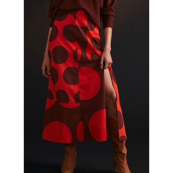 NWT Farm Rio A line side slit polka dot maxi skirt sz XS - Picture 2 of 4